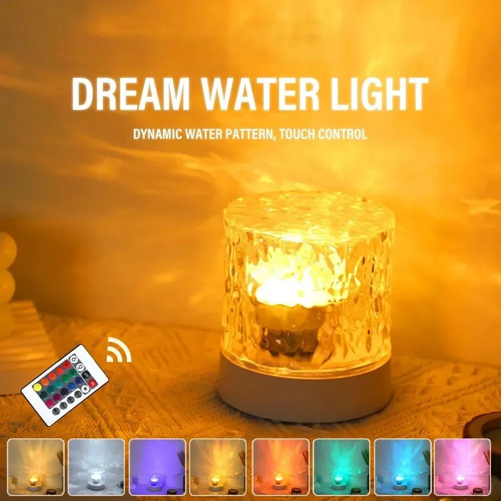 “Lámpara Efecto Agua 16 Colores – Proyector Ocean Flame Decorativo”