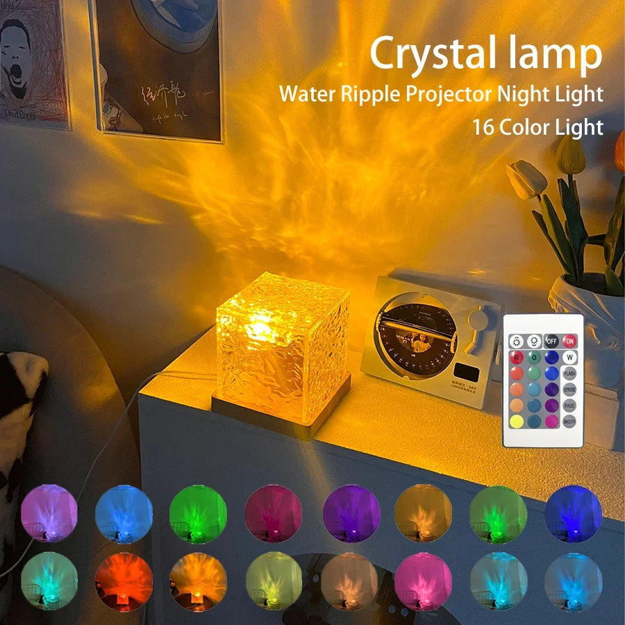 “Lámpara Efecto Agua 16 Colores – Proyector Ocean Flame Decorativo”