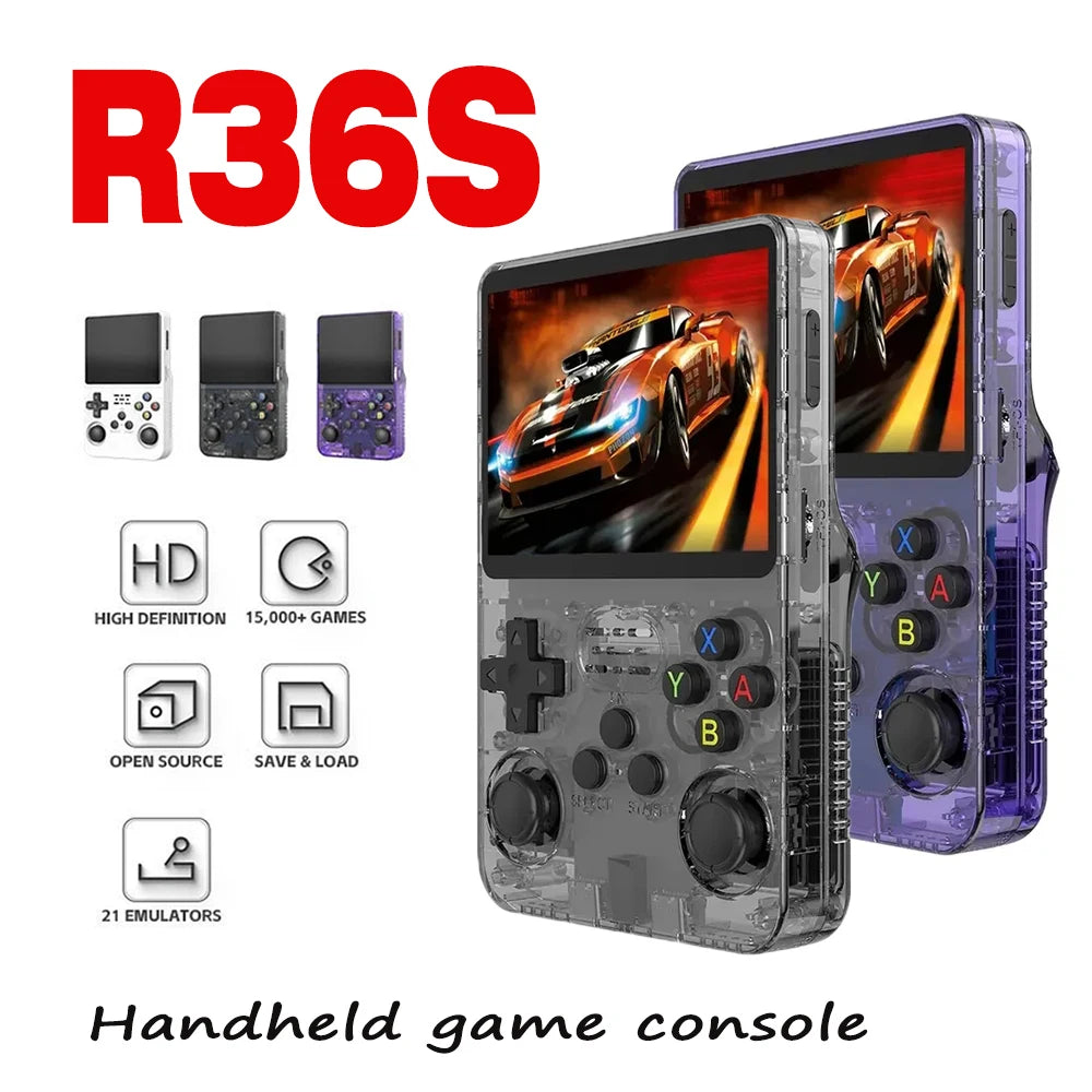 “R36S RetroPro – Consola portátil 3.5” con 128GB y miles de juegos clásicos”